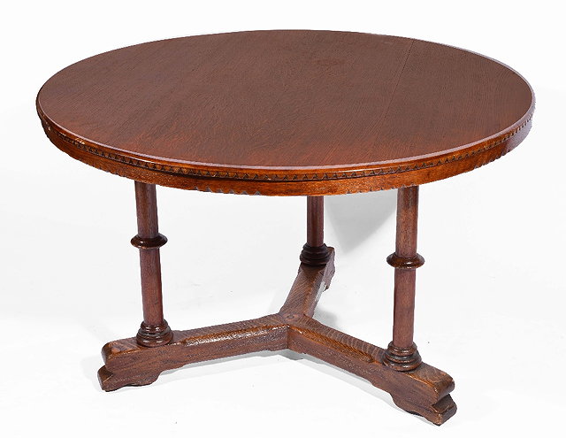 Appraisal: th Century oak library tableby Druce Co in the Pugin