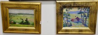 Appraisal: Group of three paintings to include a pair of Herbert