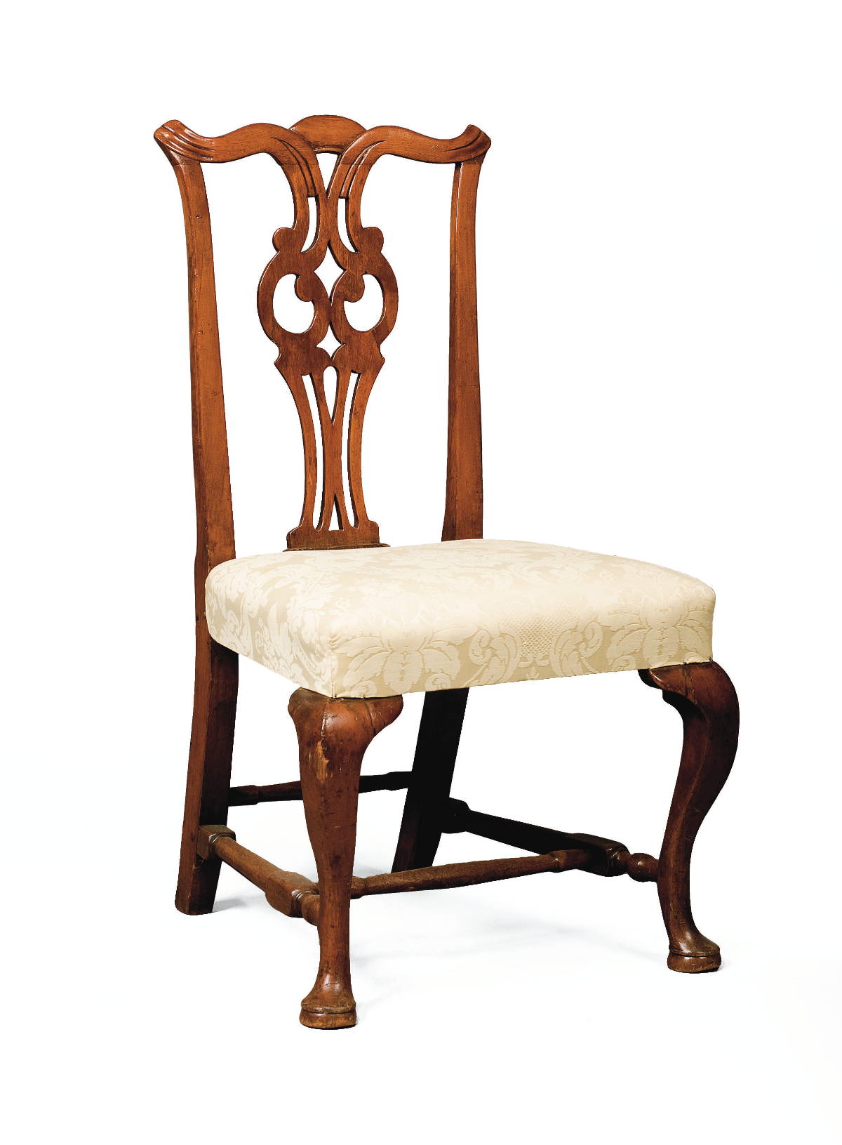 Appraisal: MASSACHUSETTS QUEEN ANNE CARVED MAHOGANY SIDE CHAIR With pierced owl's-eye