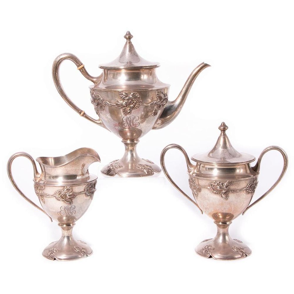 Appraisal: Shreve Co Three Piece Tea Set Three Piece Sterling Tea