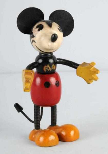 Appraisal: Wooden Disney Mickey Mouse Fun-E-Flex Figure Toy Description American Larger