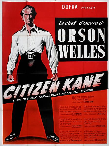 Appraisal: Citizen Kane RKO R- s French poster condition A x