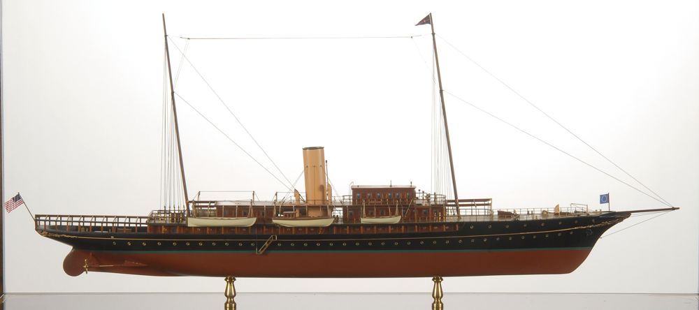 Appraisal: CASED MODEL OF J P MORGAN'S PRIVATE STEAM YACHT CORSAIR