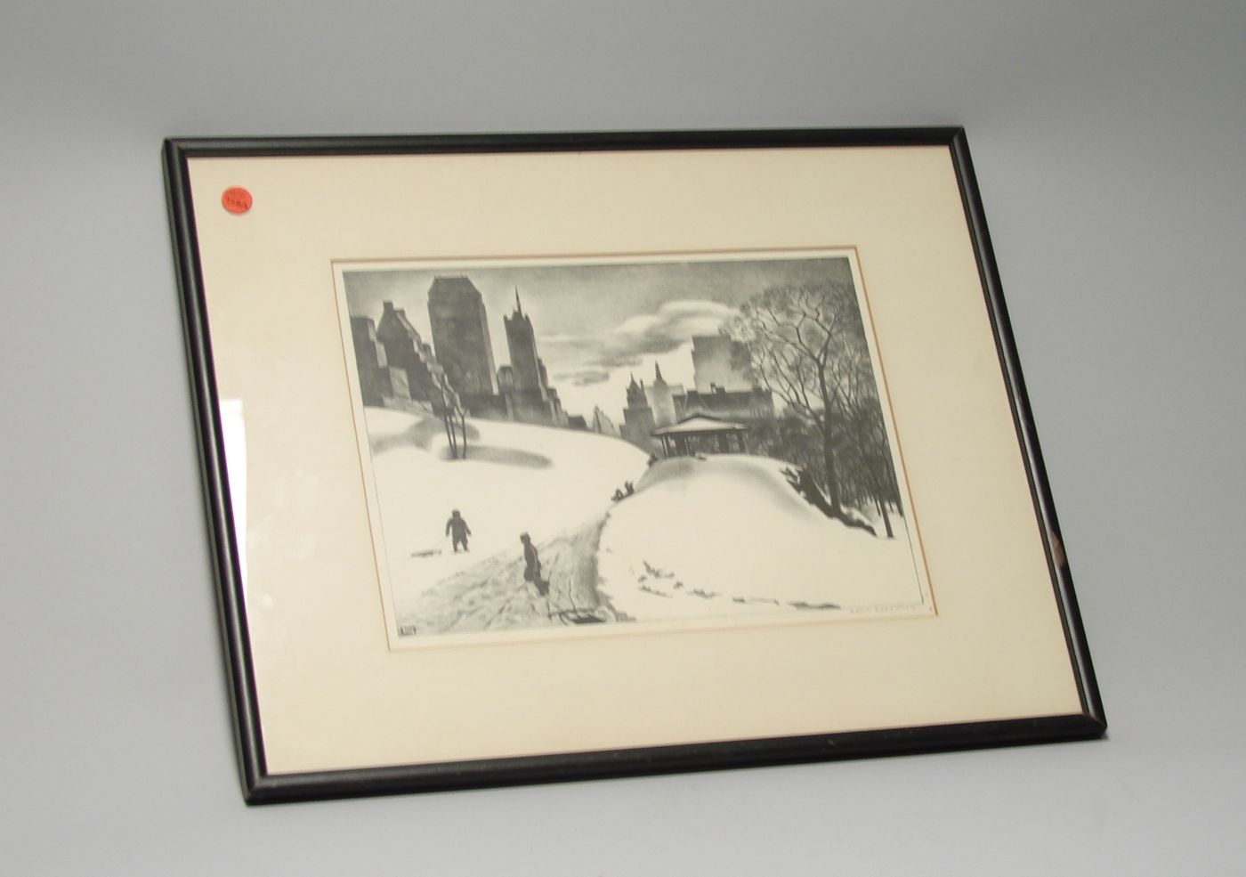 Appraisal: FRAMED LOUIS LOZOWICK LITHOGRAPH Winter Fun Pencil signed lower right