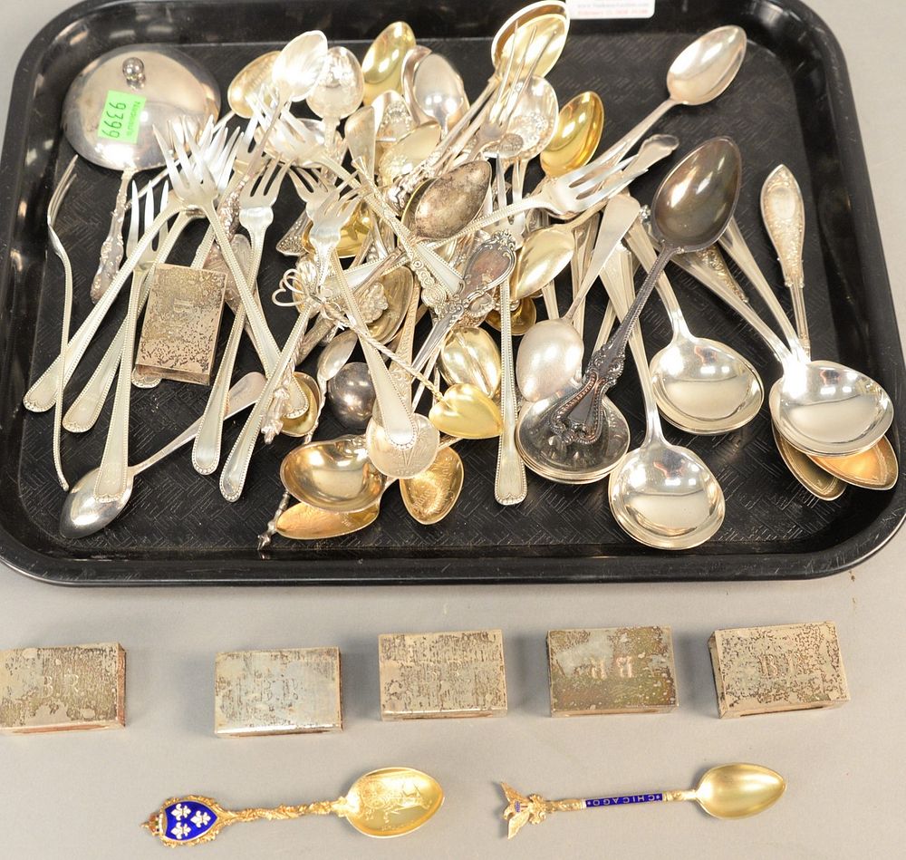 Appraisal: Sterling silver lot including hors d'oeuvre forks demi spoons soup