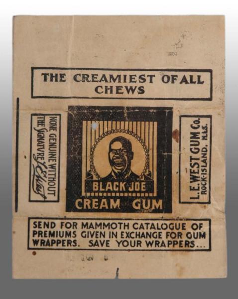 Appraisal: Black Joe Cream Chewing Gum Wrapper Description Very rare wrapper