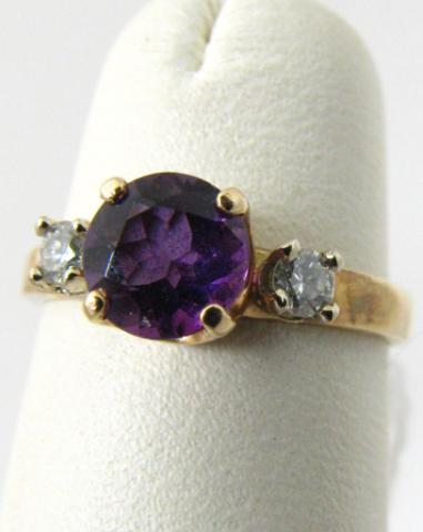 Appraisal: k yellow gold amethyst and diamond ring MSRP sku