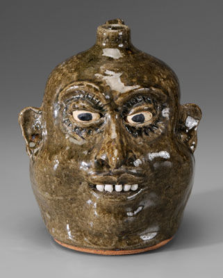 Appraisal: Lanier Meaders face jug White County Georgia - alkaline glaze