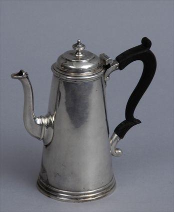 Appraisal: GEORGE II SILVER LIGHTHOUSE COFFEE POT Marks for London the