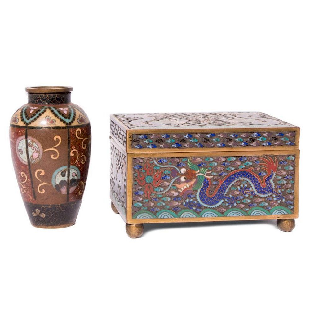 Appraisal: Two pieces of cloisonne A th century Chinese cloisonne box