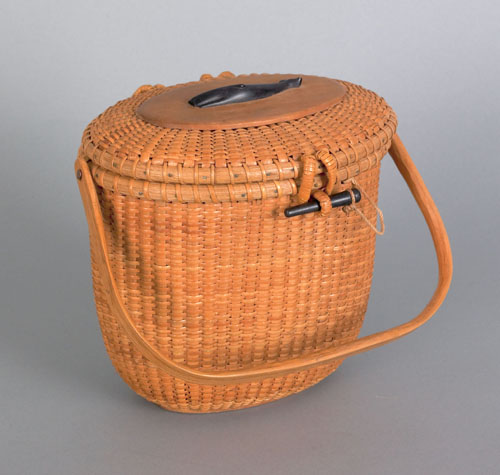 Appraisal: Nantucket basket purse by Jose Formoso Reyes ca with a