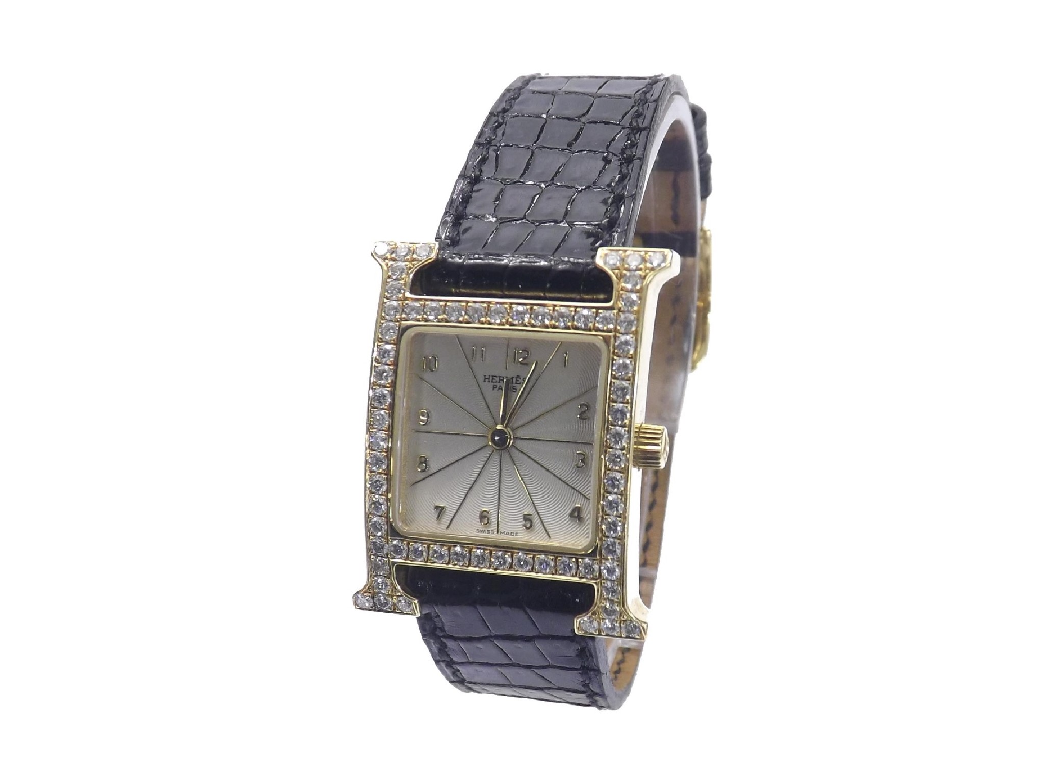 Appraisal: Fine Hermes 'H Hour' ct diamond set lady's wristwatch ref