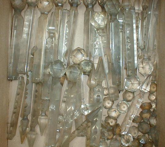 Appraisal: A quantity of heavy duty Victorian glass lustre drops