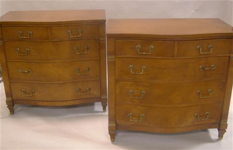 Appraisal: PAIR OF JOHN WIDDICOMB MAHOGANY CHEST OF DRAWERS the rectangular