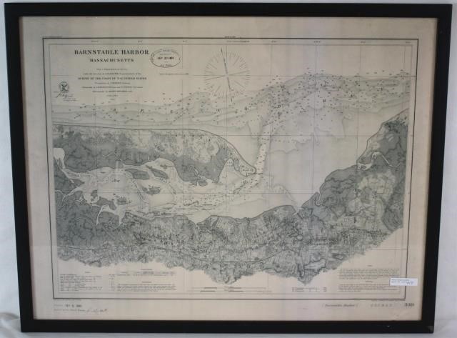 Appraisal: FRAMED MAP OF BARNSTABLE HARBOR ENGRAVED BYA PETERSON W LANGRAN