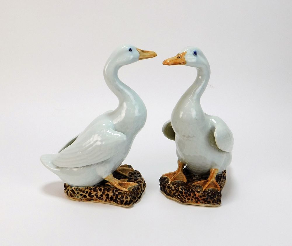 Appraisal: PR Chinese Export Porcelain Marriage Duck Statues China Early th