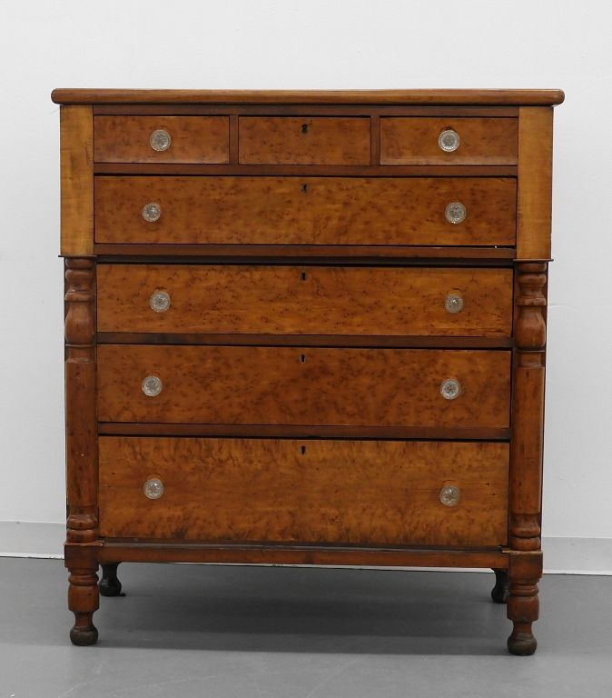 Appraisal: C New England Country Sheraton Maple Chest New England Circa