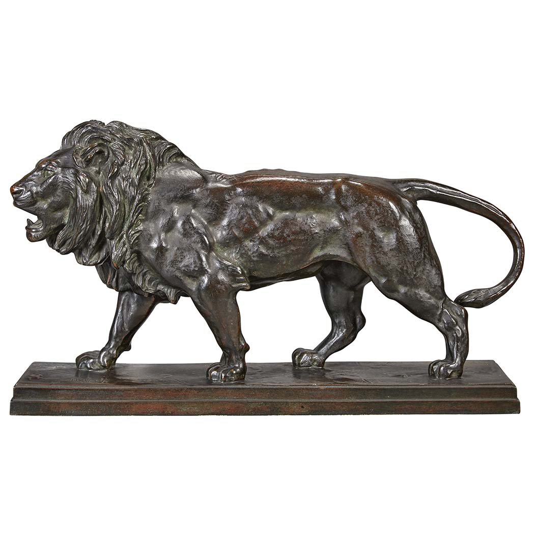 Appraisal: Bronze Figure of Lion Qui Marche After a model by