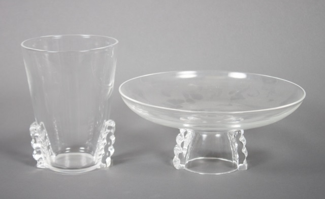 Appraisal: Steuben crystal vase and compote designed by John Dreves in