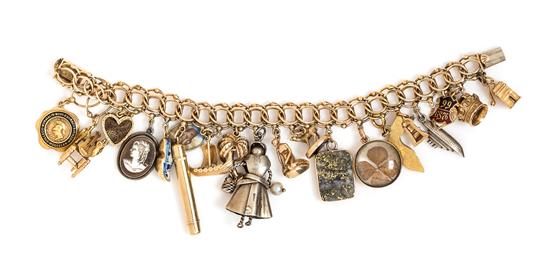 Appraisal: Sale Lot A Karat Yellow Gold Charm Bracelet with Attached