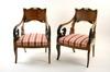 Appraisal: ARM CHAIRS - Pair of formal Russian mahogany arm chairs