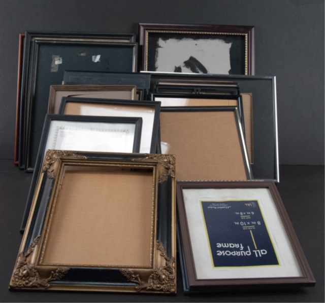 Appraisal: Box of Picture Frames Various styles sizes some wall and