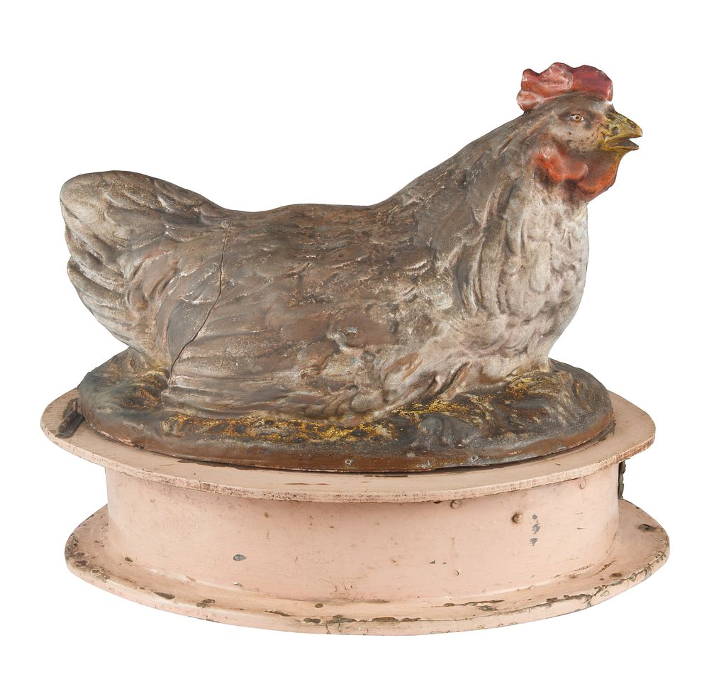 Appraisal: EARLY TH CENTURY A FOLK ART CHICKEN EGG DISPENSER EARLY