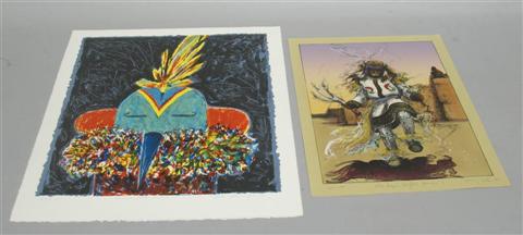 Appraisal: DAN NAMINGHA GROUP OF FOUR PRINTS Print Dan Namingha 'Hummingbird