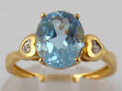 Appraisal: A yellow metal tests carat gold blue topaz and diamond