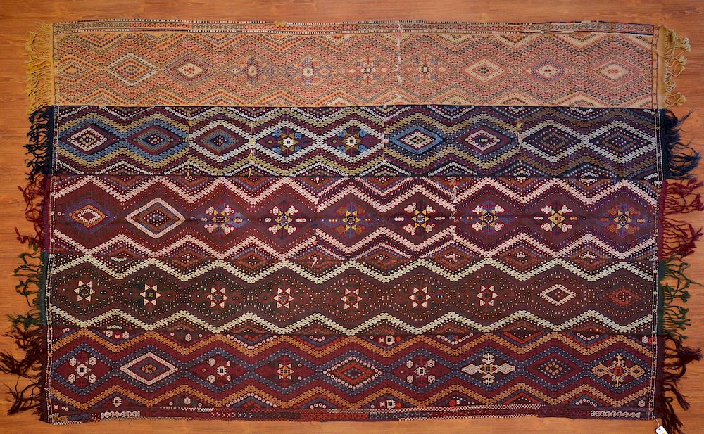 Appraisal: Turkish Pieced Kilim Rug x hand woven pieced samplers Condition