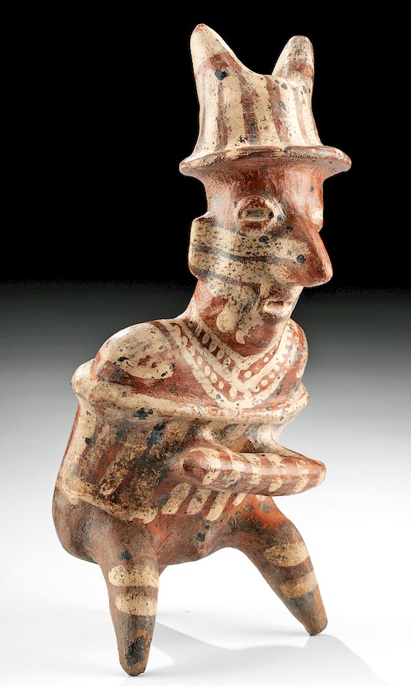 Appraisal: Nayarit Bichrome Seated Male Shaman Pre-Columbian West Mexico Nayarit ca