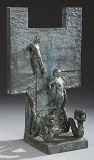 Appraisal: Unusual Patinated Bronze Sculpture th c of fo Unusual Patinated