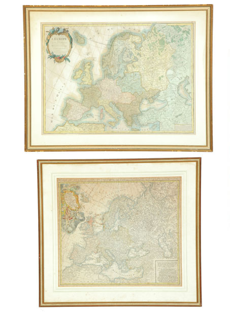 Appraisal: TWO MAPS OF EUROPE Includes Europea Nuremburg Homann Heirs handcolored