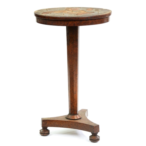 Appraisal: A William III burr yew lamp table with associated marble