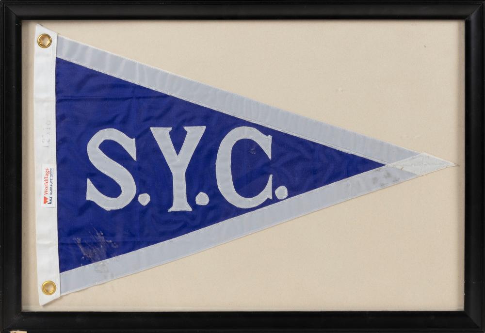 Appraisal: YACHT CLUB BURGEE TH CENTURY FRAMED X YACHT CLUB BURGEE