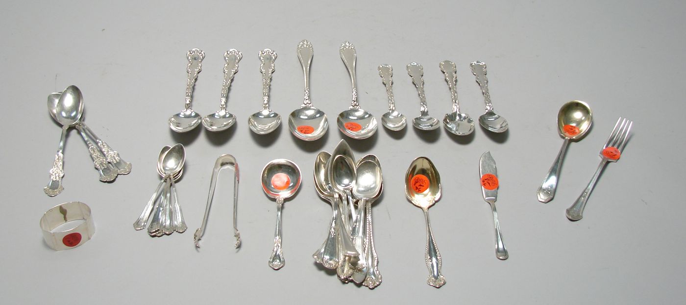 Appraisal: LOT OF STERLING SILVER FLATWARE By various makers Includes two