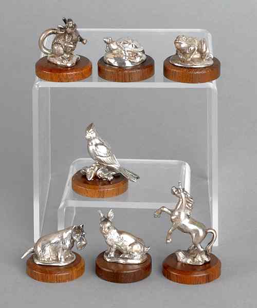 Appraisal: Set of seven Kirk Stieff sterling silver animals approx h