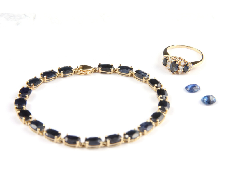 Appraisal: Sapphire Lot Including Bracelet Ring Stones The first a KT