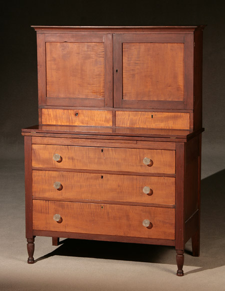 Appraisal: Federal Cherry and Curly Maple Ladies' Writing Desk Probably Pennsylvania