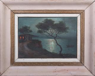 Appraisal: California School Moonlit Monterrey Coast Scene California School Moonlit Monterrey