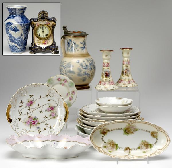 Appraisal: MIXED CHINA LOT Eighteen pieces include an Ansonia cobalt porcelain