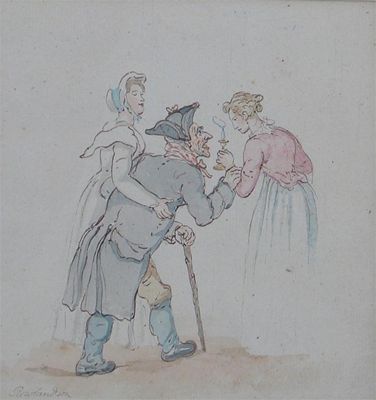 Appraisal: Circle of Thomas Rowlandson - The elderly patient Signed Watercolour