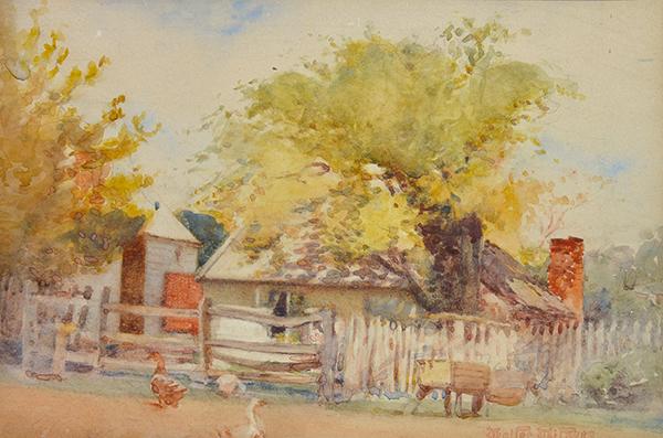 Appraisal: WALTER WITHERS - Farmhouse watercolour signed and dated lower right