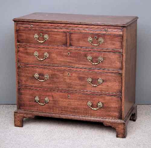 Appraisal: A George III mahogany chest with moulded edge to top