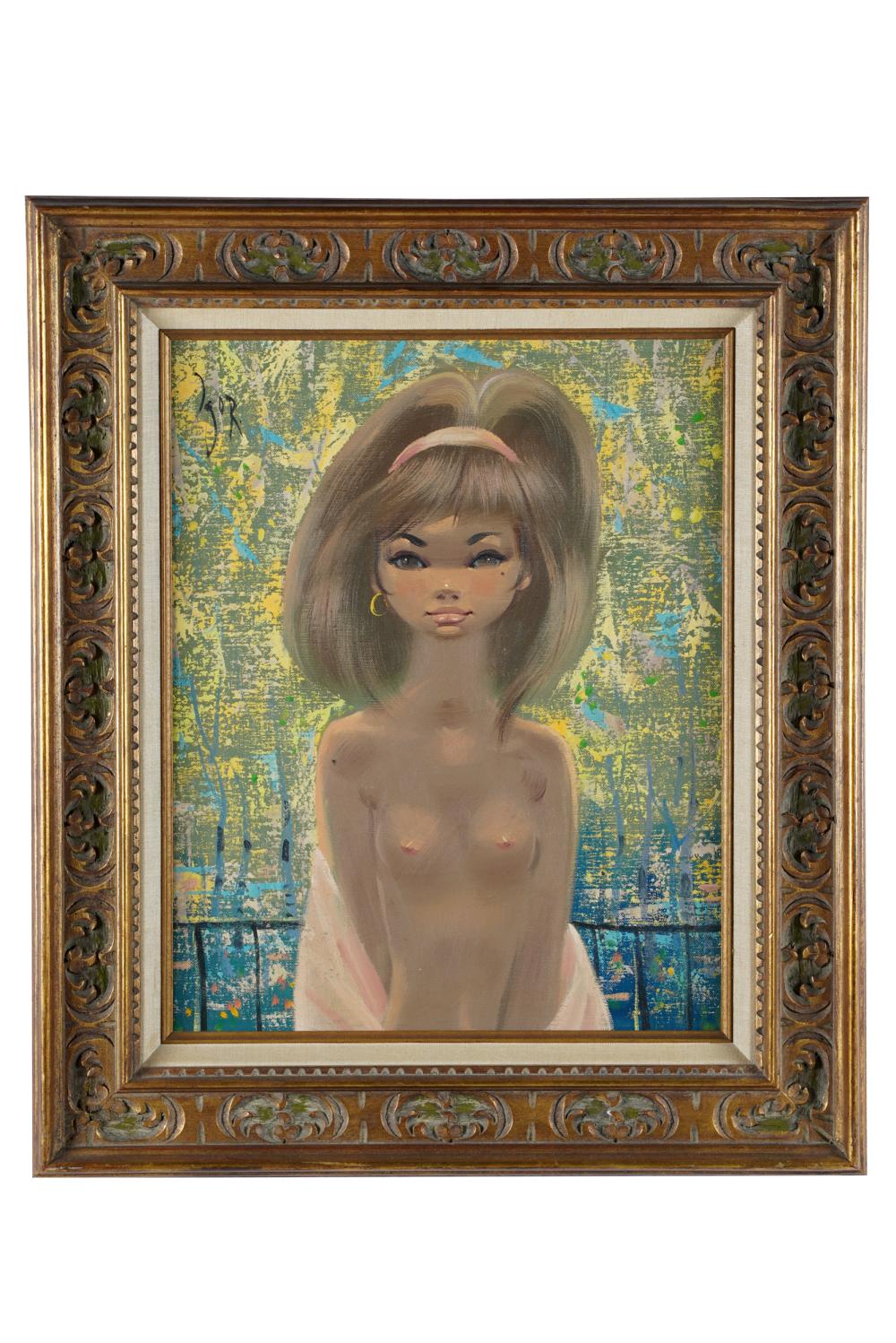 Appraisal: IGOR PANTUHOFF - PORTRAIT OF A NUDE GIRLoil on canvas