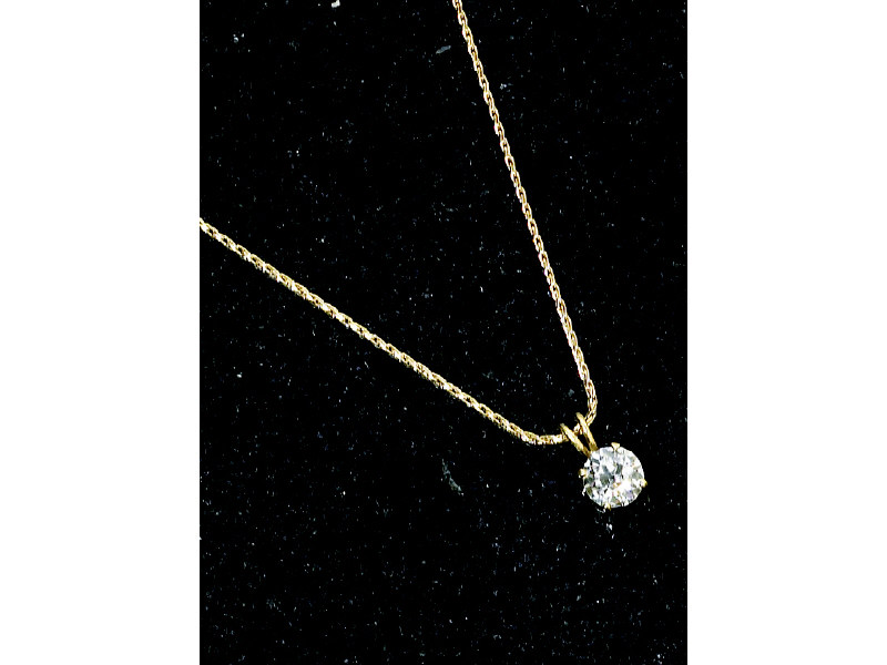 Appraisal: DIAMOND SOLITAIRE PENDANT European cut Approximately ct with k yellow