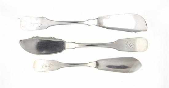 Appraisal: Charleston coin silver butter servers William H Ewan Charleston South