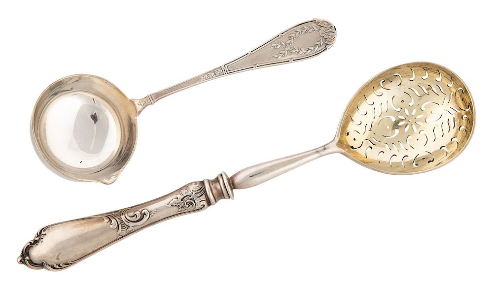 Appraisal: A PAIR OF FABERGE SILVER SPOONS EARLY TH CENTURY A