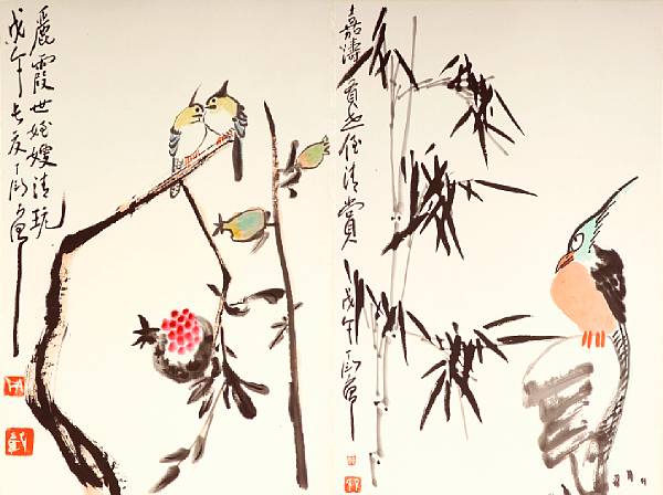 Appraisal: Ding Yanyong - A pair of paintings A pair of