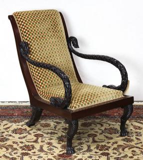 Appraisal: Plantation chair in the Anglo-Indian taste executed in mahogany with